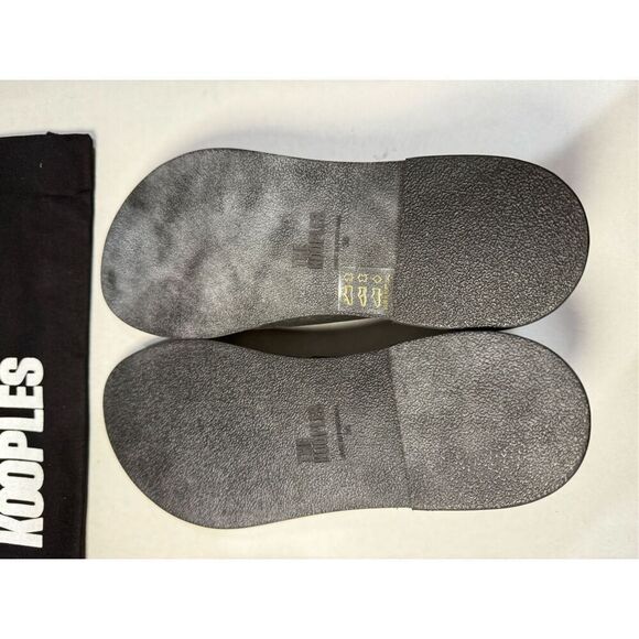 The Kooples Sandals with Holes New in Box Black Leather with buckle size 36 EU 6